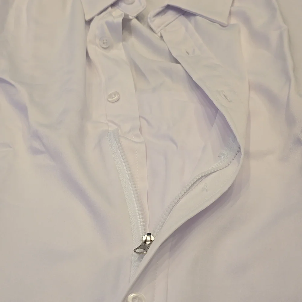 Mens Unique Zip-Up & Button Front Shirt New Pink Gray White LOT 3 Dress Casual - Picture 6 of 12